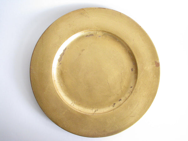 edgebrookhouse - Vintage Pottery Chargers with Gold Finish by Pier 1 - Set of 8