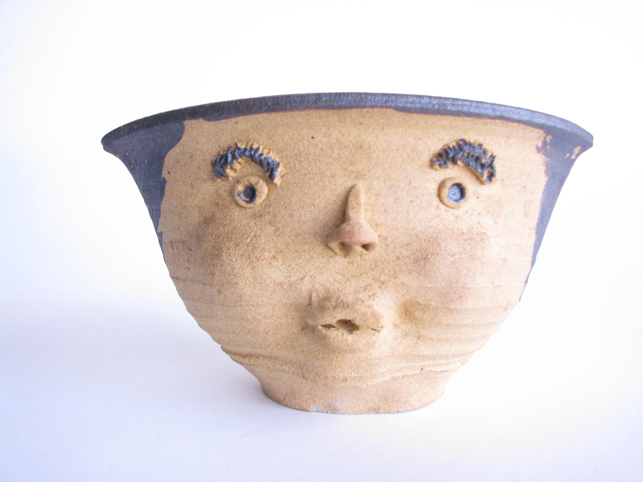 edgebrookhouse - Vintage Sandstone or Clay Pottery Head / Face Shaped Planter