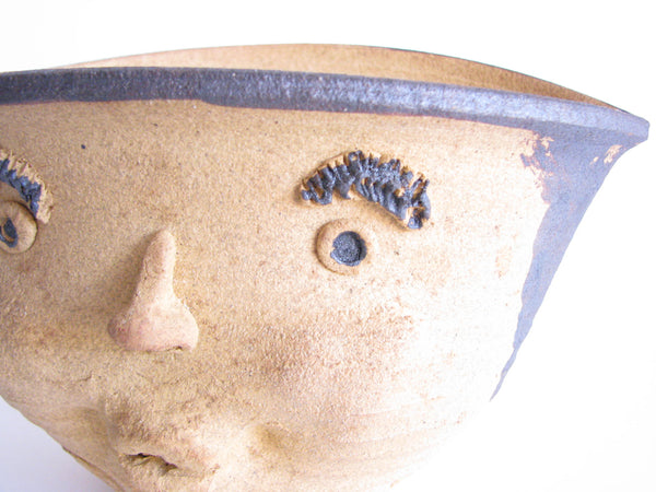 edgebrookhouse - Vintage Sandstone or Clay Pottery Head / Face Shaped Planter