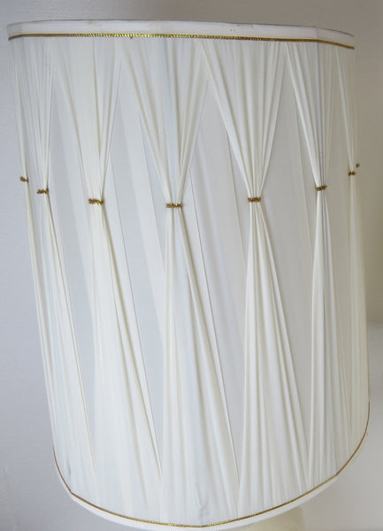 edgebrookhouse - 1960s Vintage Italian Off-White Lamp Shades With Gold Accents - a Pair